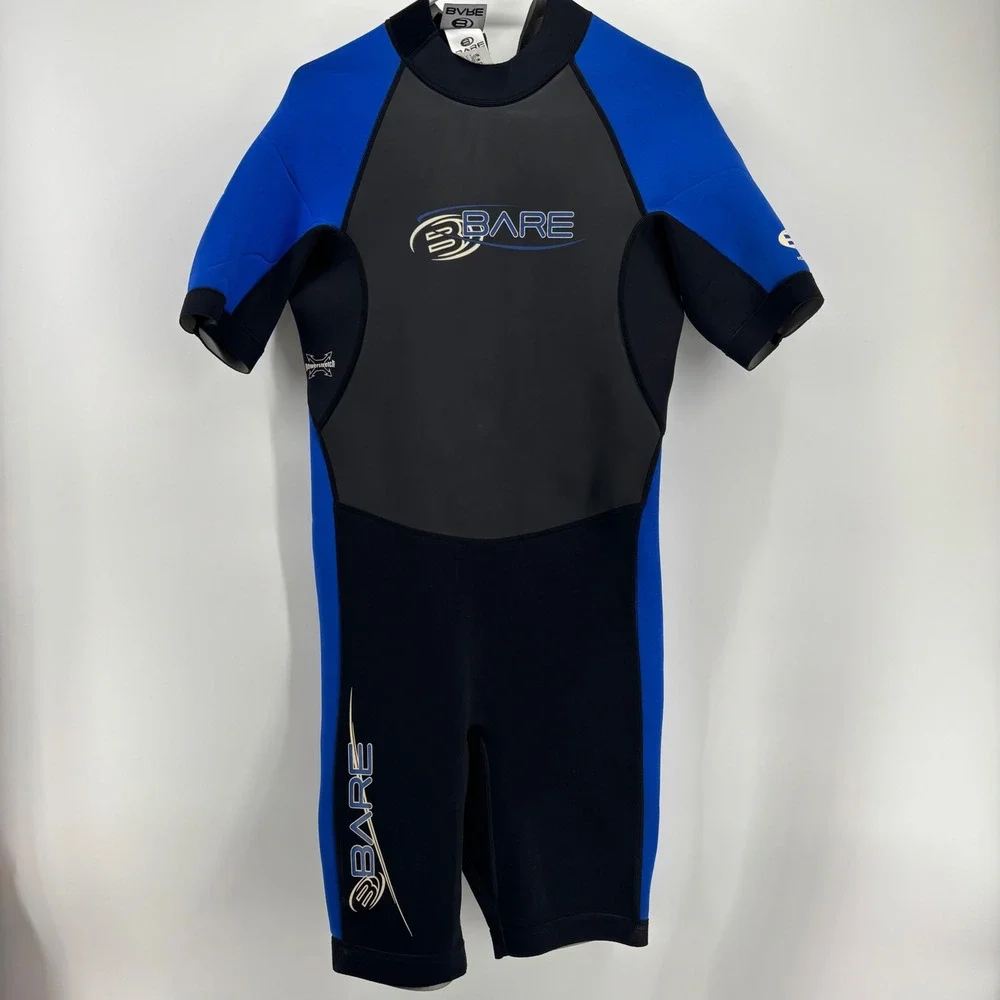 Bare Ignite Wetsuit Shorty Mens ML Blue Black Powerstretch Neoprene Diving Surf